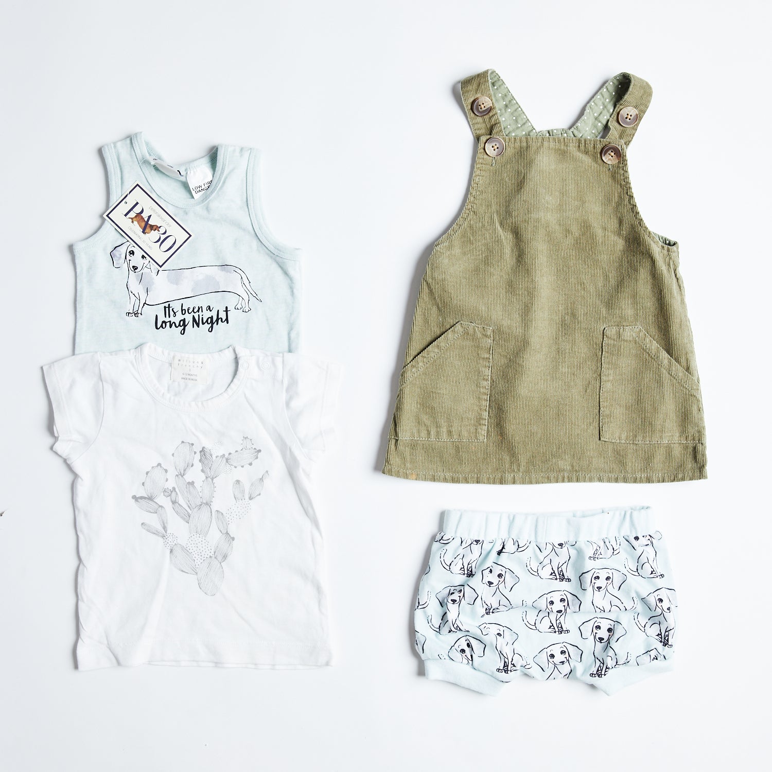 WILSON & FRENCHY, PETER ALEXANDER & SEED 4 PIECE BUNDLE, 6-12M