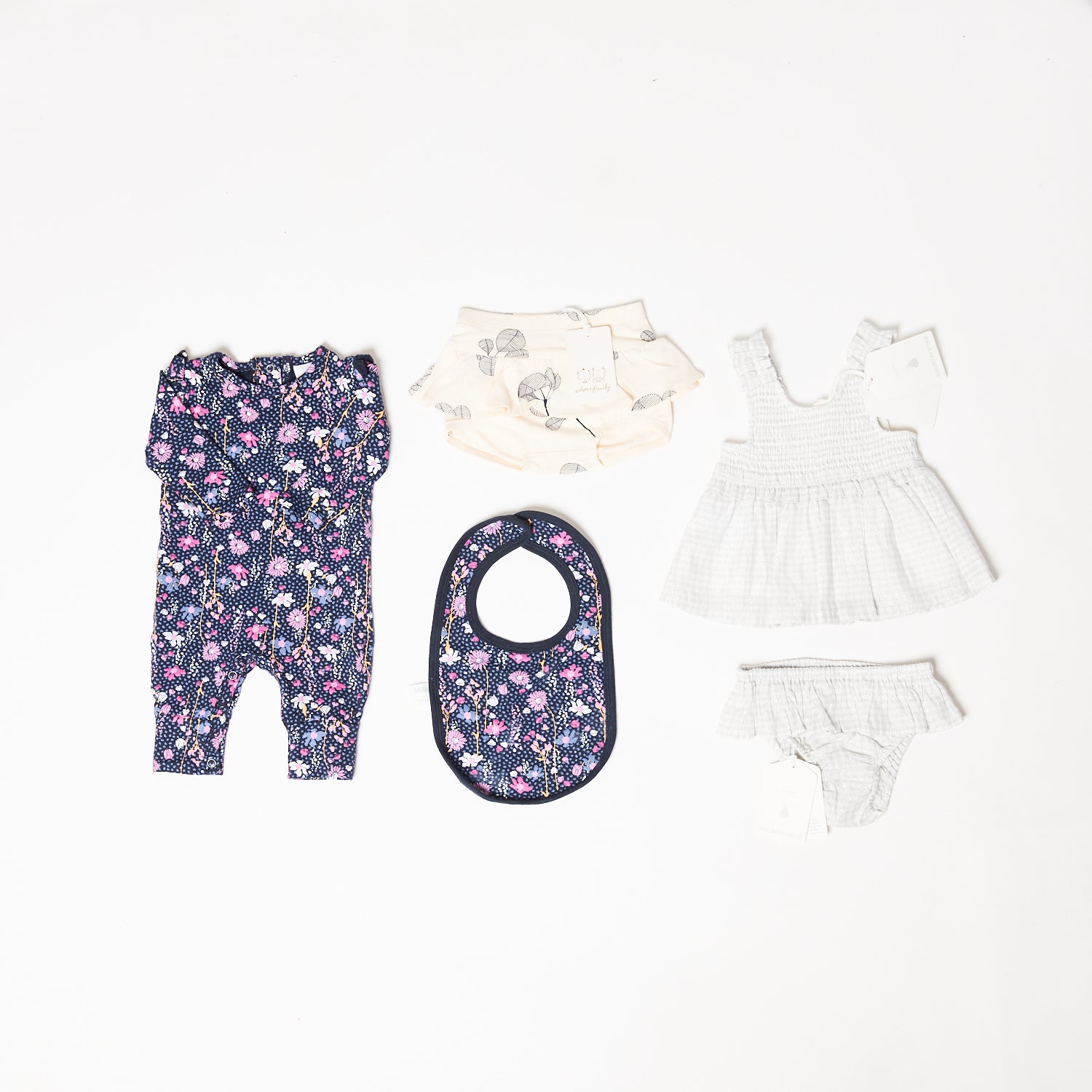 MIXED BRANDS (MILKY, COUNTRY ROAD, WILSON + FRENCHY) 5 PIECE BUNDLE, 0-3 MONTHS